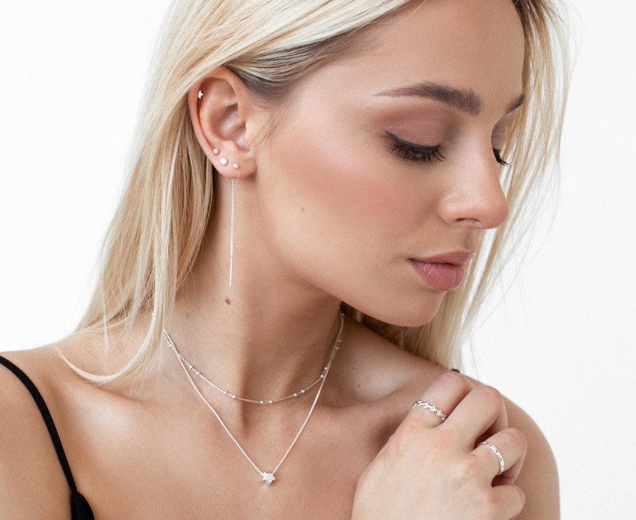 Sidabriniai auskarai GRANDINĖLĖ Sidabriniai auskarai GRANDINĖLĖ