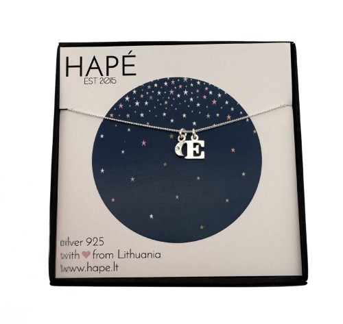 Sidabriniai pakabukai - pasirinkta raidė + mėnuliukas