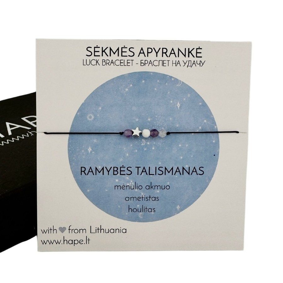 Sėkmės apyrankė RAMYBĖS TALISMANAS SU ☆ 