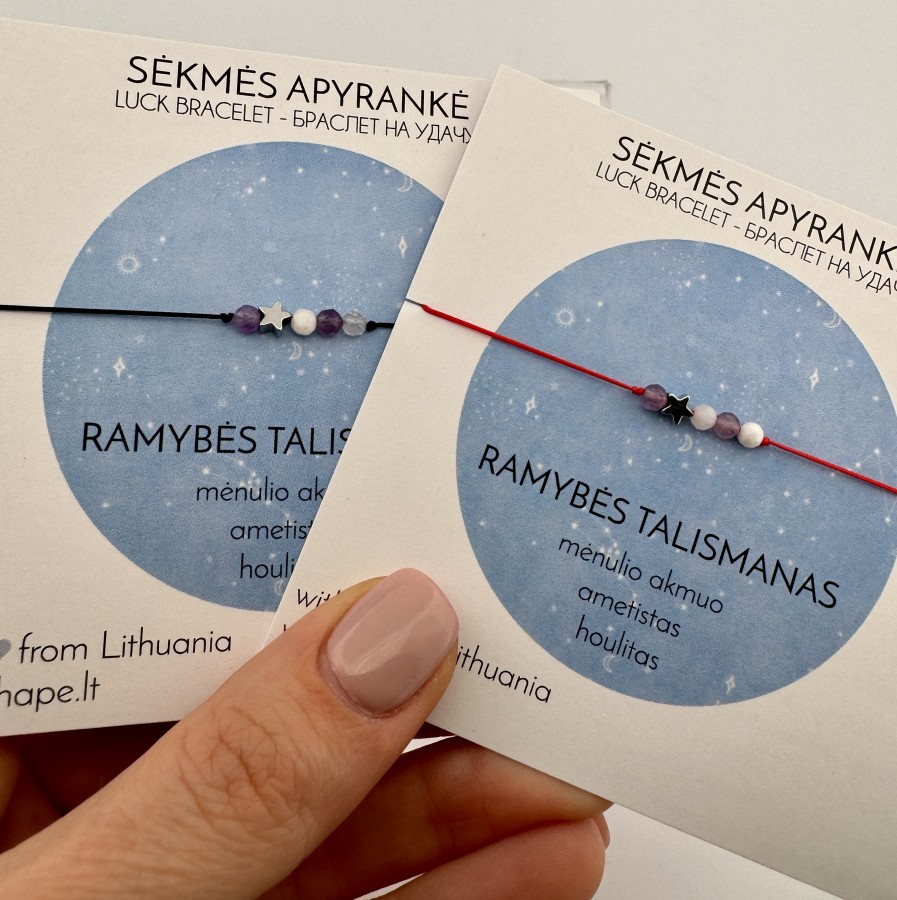 Sėkmės apyrankė RAMYBĖS TALISMANAS SU ☆ 