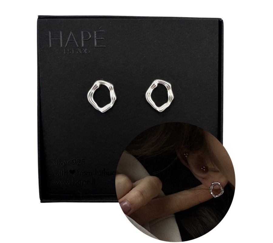 Sidabriniai auskarai NELYGŪS RATUKAI Sidabriniai auskarai NELYGŪS RATUKAI