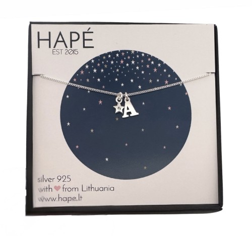 Sidabriniai pakabukai - pasirinkta raidė + žvaigždutė