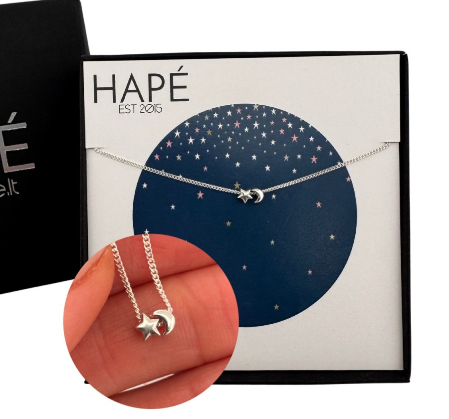 Sidabrinis pakabukas Mėnuliukas ir žvaigdždutė